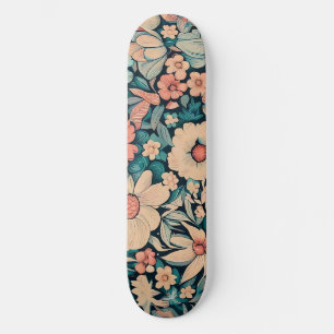 Skateboard Funda de almohada de flores bohemias