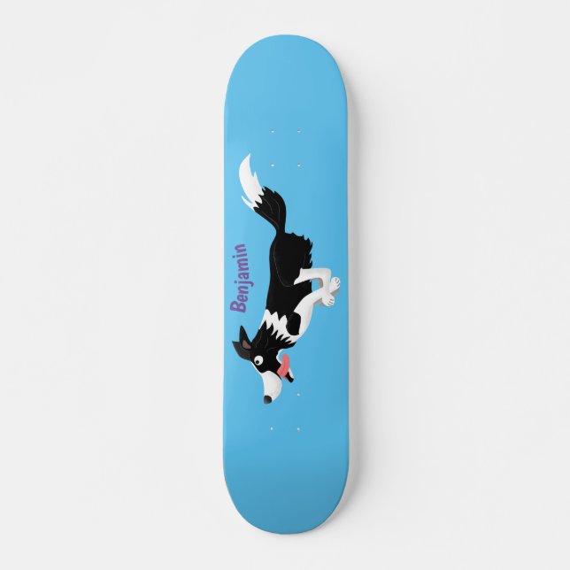Skateboard Funny Border Collie perro corriendo personalizado (Anverso )