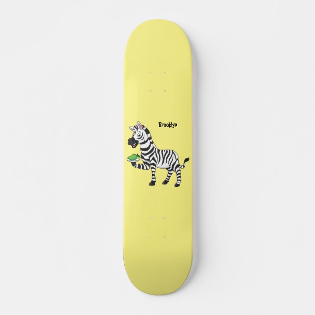 Skateboard Funny ilustracion de personalizado de cebra (Anverso )