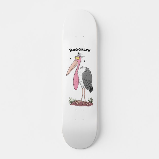 Skateboard Funny marabou stork personalizado (Anverso )