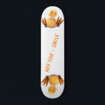 Skateboard Funny tabla de patinaje feliz del pato - Sonrisa<br><div class="desc">Patinetas con el divertido dibujo y texto del Personalizado de la sonrisa alegre del pato amarillo - Elija / agregue su texto único / fuente / color - Haga su regalo especial de skateboard - Redimensionar y mover o eliminar y agregar elementos / imágenes con la herramienta Personalización ! -...</div>