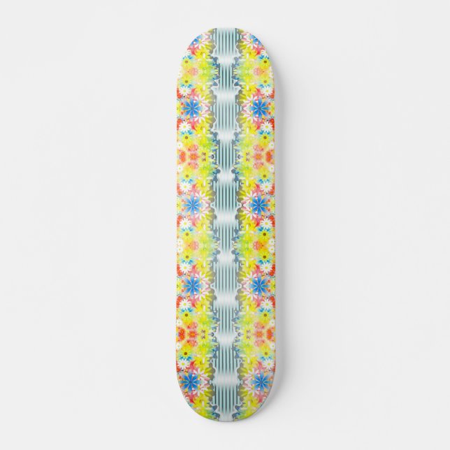 Skateboard Fusión de flores (cubierta para patinetas) (Anverso )