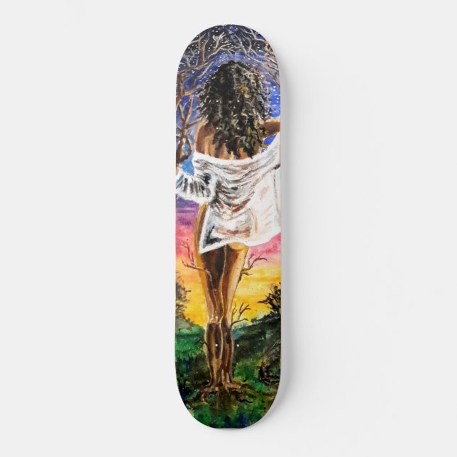 Skateboard Fusión - Pintura de acuarela (Anverso)