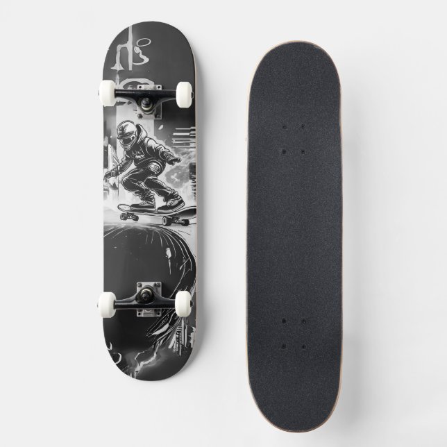 Skateboard Futuristischer Flow - Der Rebellische Skateboarder (Anverso)