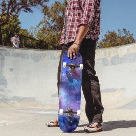 Skateboard Galaxia azul estrellada nocturna cósmica