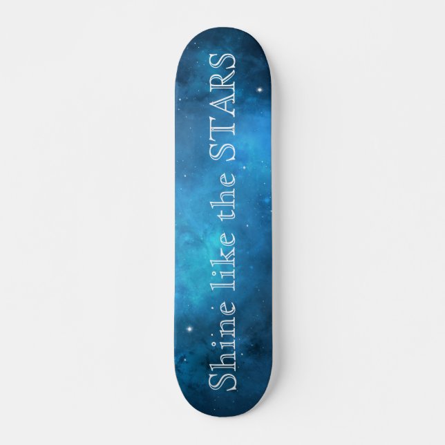 Skateboard Galaxia Azul Estrellas del Espacio Exterior (Anverso )