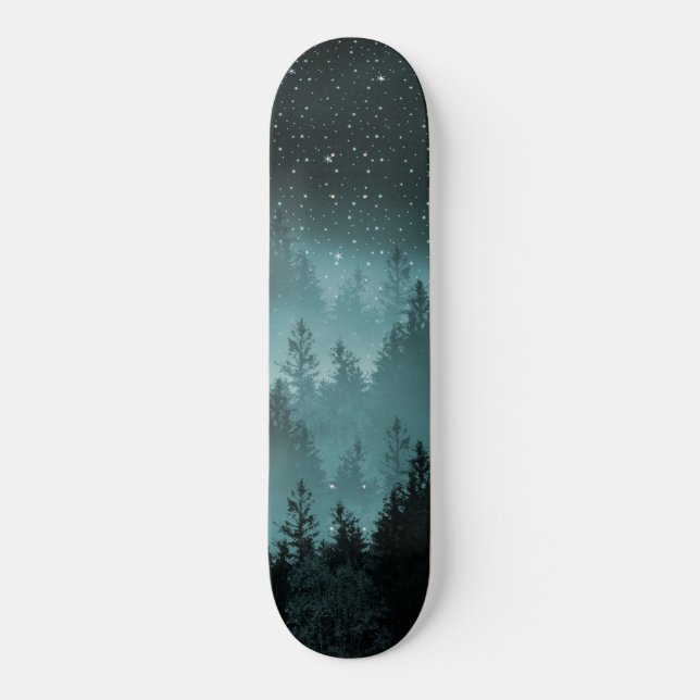 Skateboard Galaxia forestal verde azulada Sueño #1 #decoració (Anverso)
