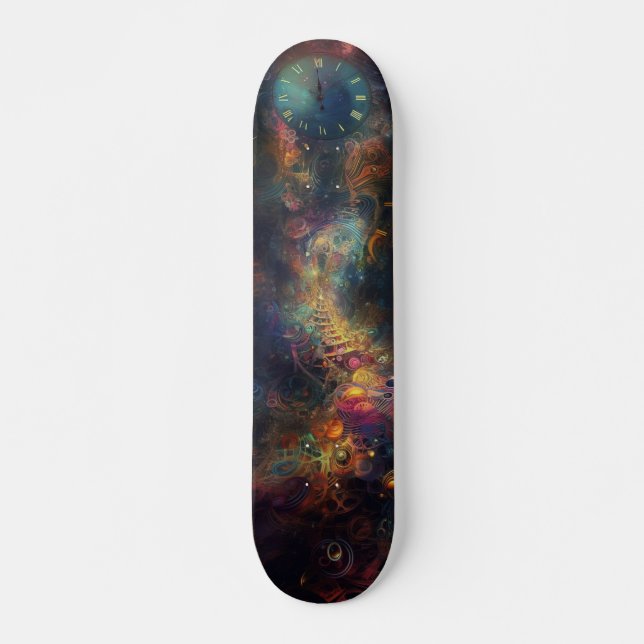 Skateboard Galaxia Lejana En Placa De Esquí A Tiempo (Anverso )