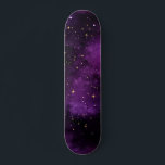 Skateboard Galaxia púrpura Estrellas de oro Universo Sparkles<br><div class="desc">¡Este bonito skateboard sería un regalo maravilloso para los amantes de las galaxias!</div>