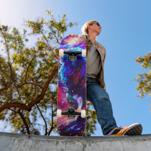 Skateboard Galaxy Lion Blue