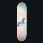 Skateboard Galaxy Unicorn, arcoiris, estrellas<br><div class="desc">Cute galaxia unicornio con arcoiris y estrellas.</div>