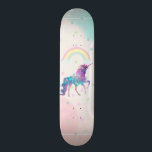 Skateboard Galaxy Unicorn, arcoiris, estrellas<br><div class="desc">Cute galaxia unicornio con arcoiris y estrellas.</div>