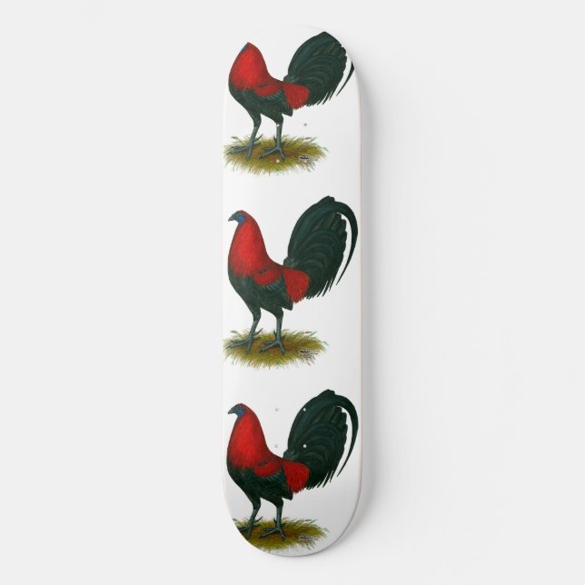 Skateboard Gallero Americano:  Pardo Rojo (Anverso)