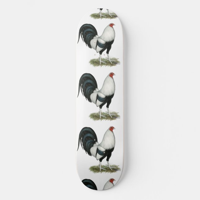 Skateboard Gamecock plateado (Anverso)