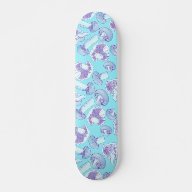 Skateboard Garden Mushrooms azul (Anverso )