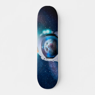 Skateboard Gato astronauta deseando una hamburguesa