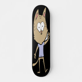 Skateboard Gato dando un signo de paz