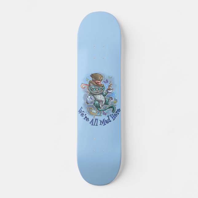 Skateboard Gato de Cheshire Azul (Anverso)