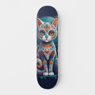Skateboard Gato de Cráneo de Azúcar