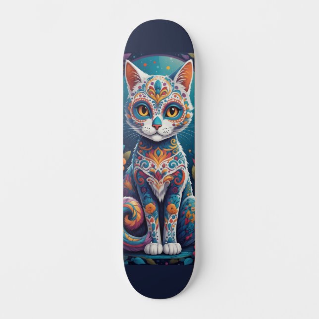 Skateboard Gato de Cráneo de Azúcar (Anverso)