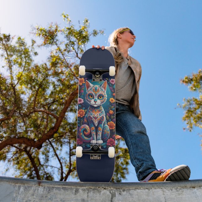 Skateboard Gato de Cráneo de Azúcar (Exterior 1)