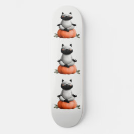 Skateboard Gato de Halloween en diseño de calabaza