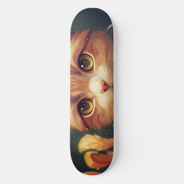 Skateboard Gato de Naranja Kitty (Anverso)