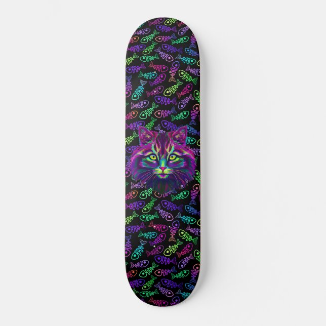 Skateboard Gato de Neon (Anverso)