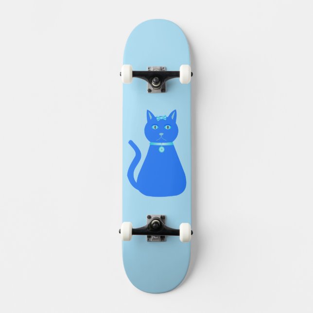 Skateboard Gato de niño pequeño azul (Anverso)