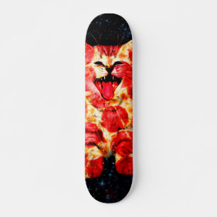 Skateboard Gato de pizza en el espacio