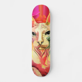 Skateboard Gato de Sphynx en flores