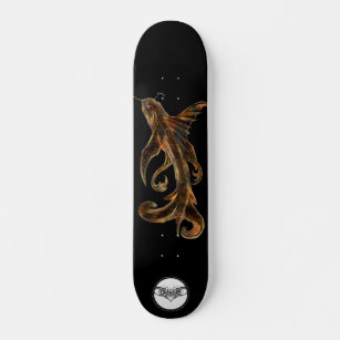 Skateboard Gato dorado resplandeciente y brillante