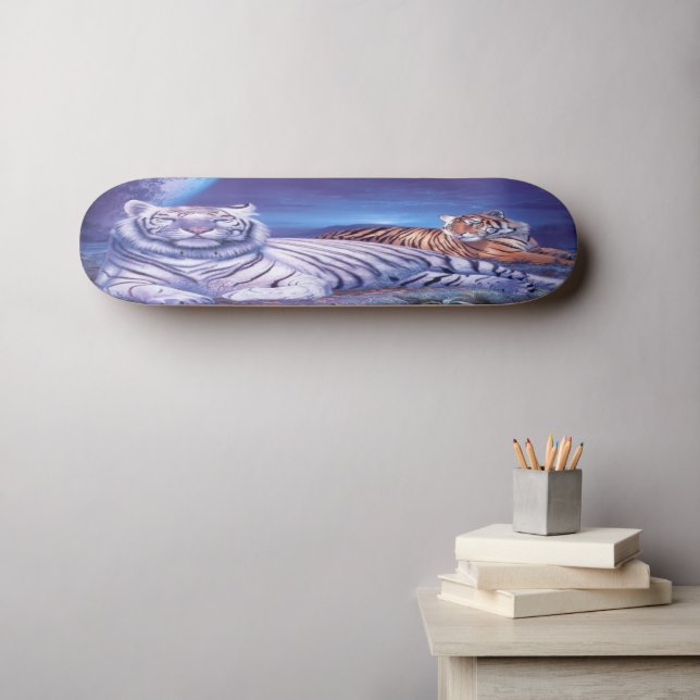 Skateboard Gato Fantasy White Tiger (Arte de pared (horz))