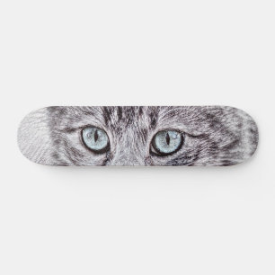 Skateboard Gato Gato Gatito Gatito Gatito Con Ojos Azules Lum