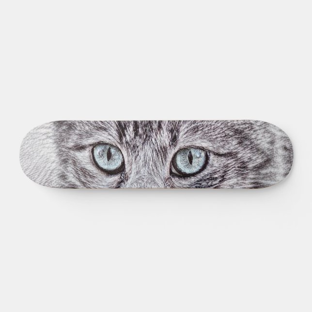 Skateboard Gato Gato Gatito Gatito Gatito Con Ojos Azules Lum (Horz)
