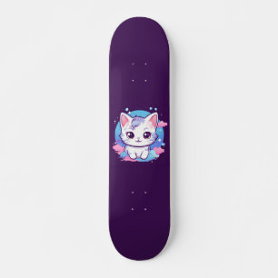 Skateboard Gato Kawaii Rosa