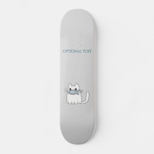 Skateboard Gato lindo con pescado de premio