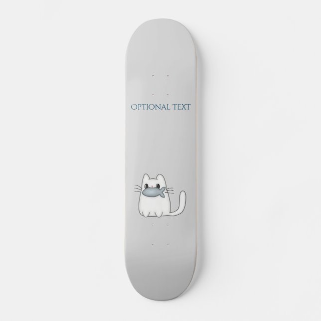 Skateboard Gato lindo con pescado de premio (Anverso)