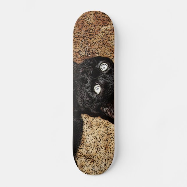 Skateboard gato negro (Anverso)