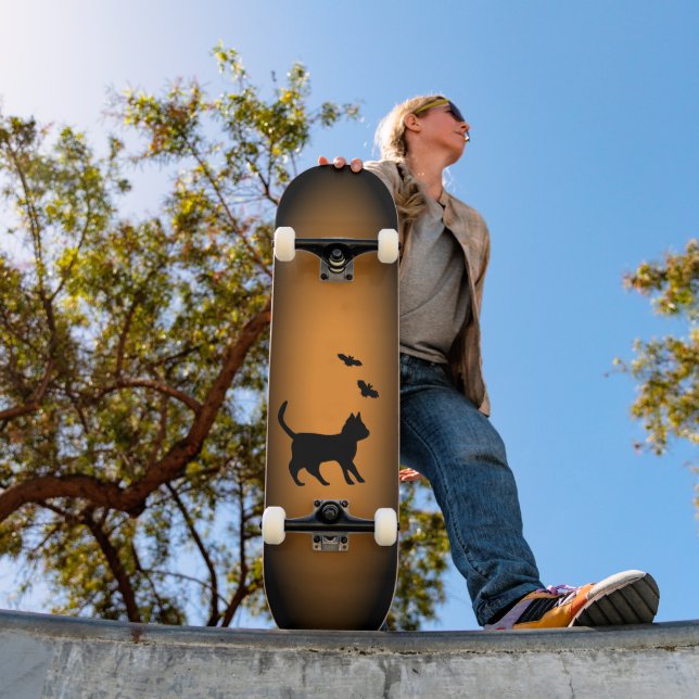 Skateboard Gato negro con bata (Exterior 1)