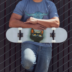 Skateboard Gato negro encantado