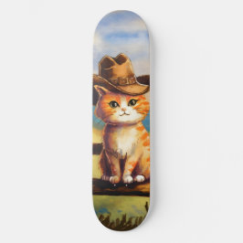 Skateboard Gato papá pintado con acuarela