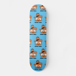 Skateboard Gato Señor Bigote Dibujos Animados Gato Vaquero
