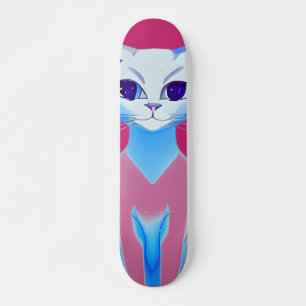 Skateboard Gato Siamés Rosa Caliente
