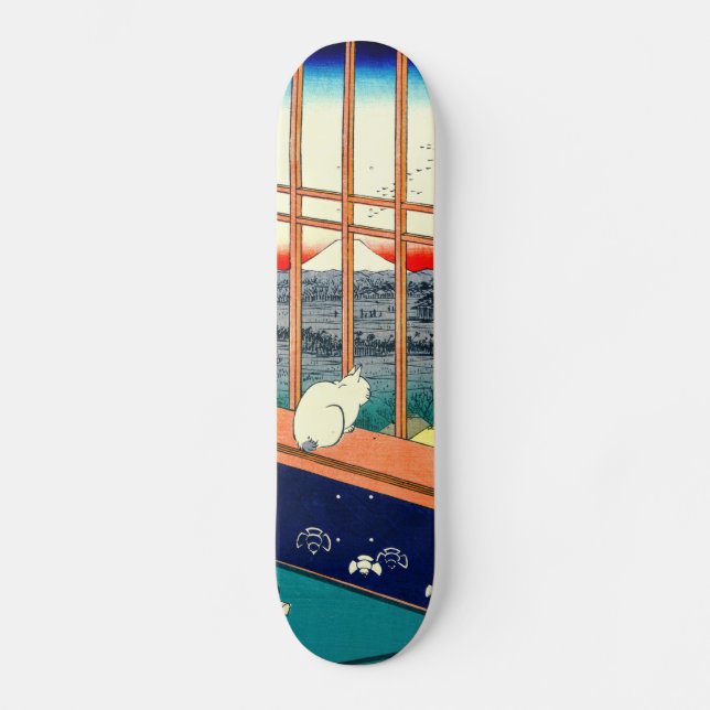 Skateboard Gato y el monte Fuji 1857 (Anverso)