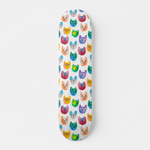 Skateboard Gatos acuarelas y amigos