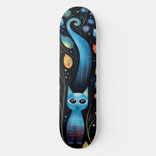 Skateboard Gatos azules (Anverso)