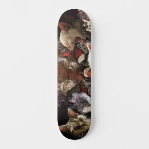 Skateboard Gatos jugando al póquer