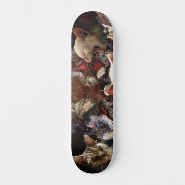 Skateboard Gatos jugando al póquer (Anverso)