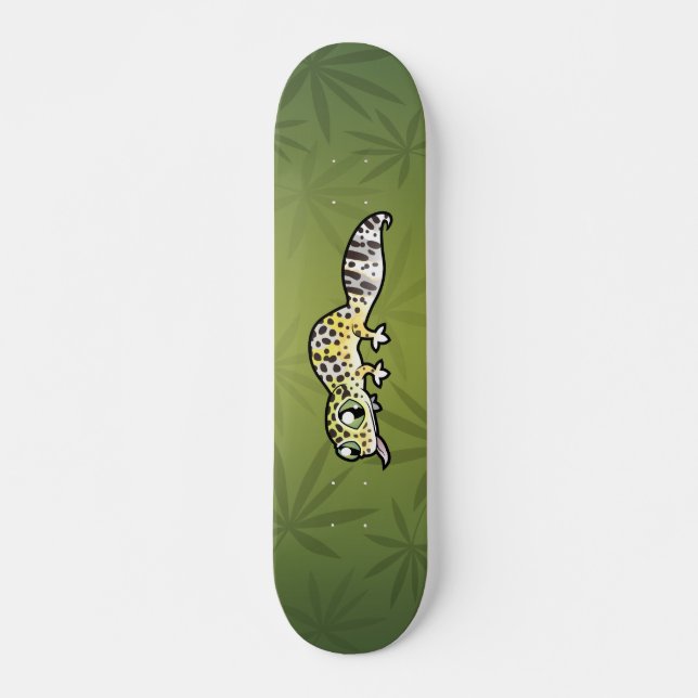 Skateboard Gecko del leopardo del dibujo animado (Anverso )